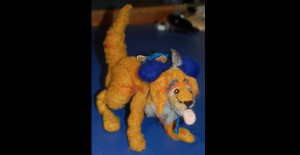 Golden Retriever felted armature and artifacts