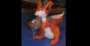 rabbit felted armature and artifacts