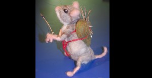 Woodland mouse archer - felted armature and artifacts