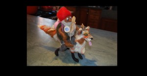 Totem and Grey Fox felted armature based on the Swedish children's story by Astrid Lindgren. 